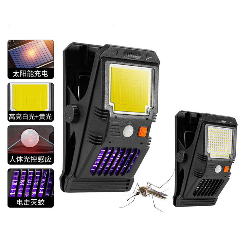 New solar clip lamp 291LED outdoor courtyard super bright human body induction lighting garden mosquito wall lamp
