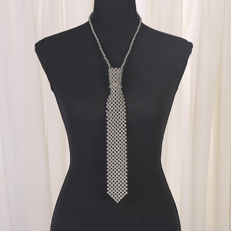 Picture of French style design tie with JK shirt suit short accessories elegant temperament INS style pearl tie