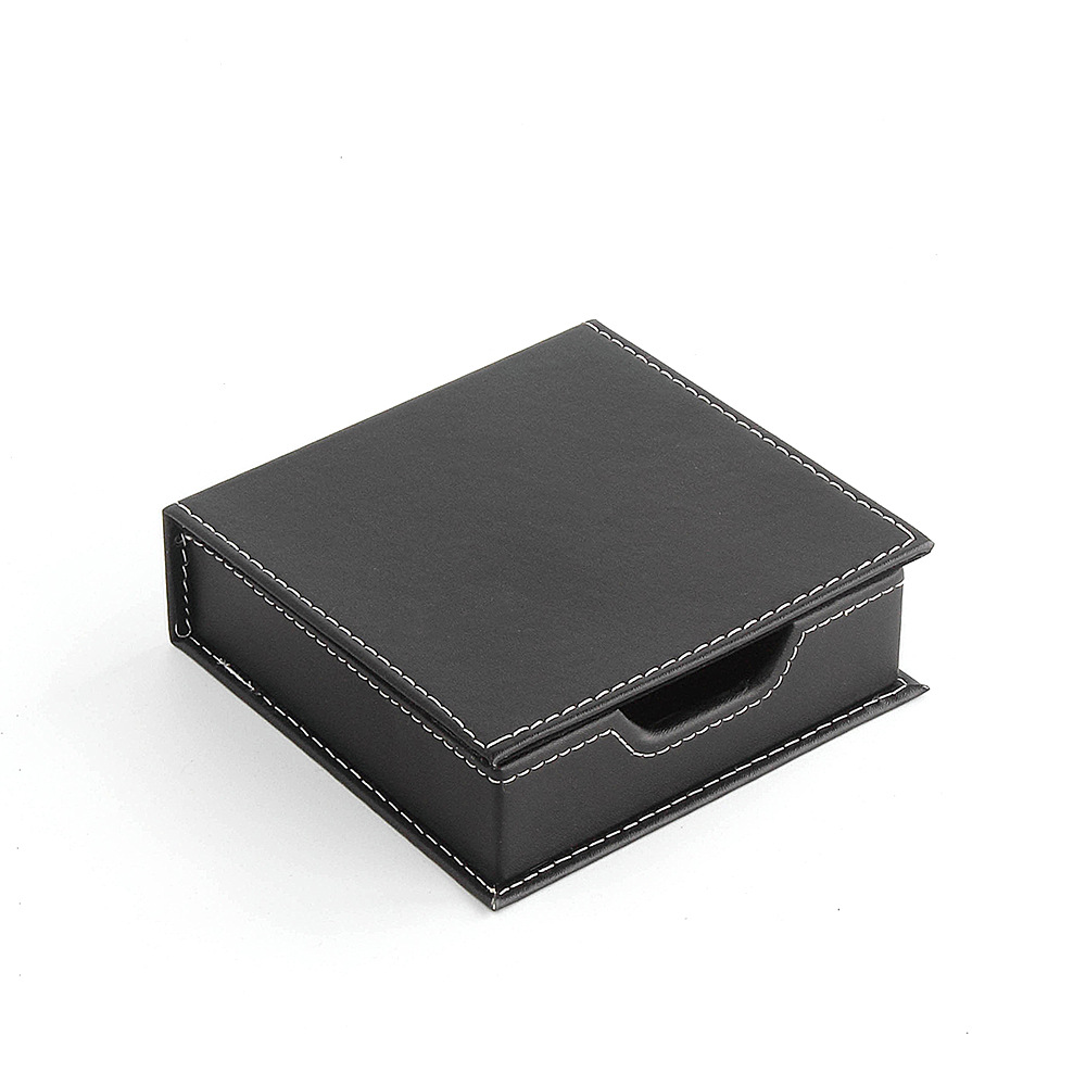 Picture of Business leather desktop sticky note storage box note box creative change key business card storage box office supplies