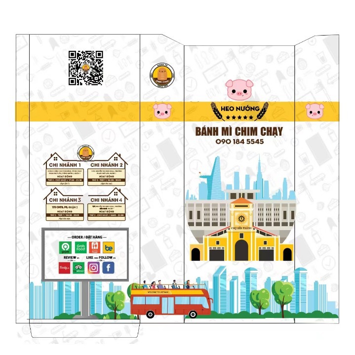 Picture of Manufacturer Disposable Wholesale Takeaway Paper Bag Pointed Bottom Bag