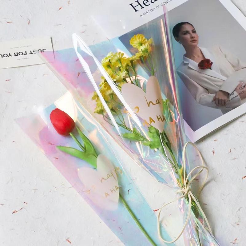 Changyi wholesale magic wish bouquet single bag rose flowers transparent multi bag handmade floral materials