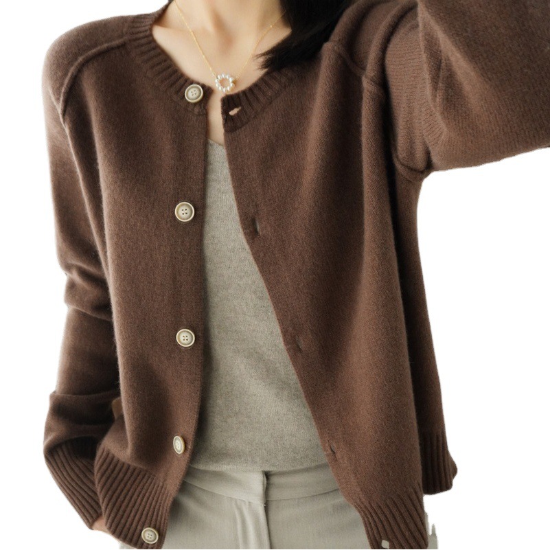 Knitted cardigan coat spring 2024 new popular women's clothing women's sweater Spring and Autumn long-sleeved top outer wear