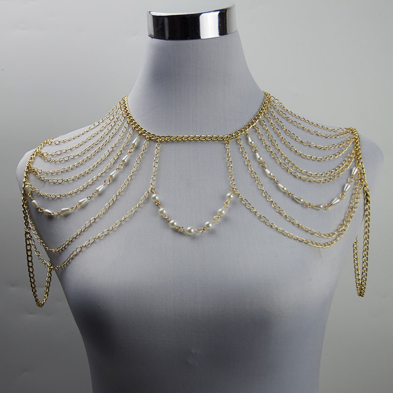Picture of body chain jewelry European and American simple chain multi-layer shoulder chain body chain European and American exaggerated necklace