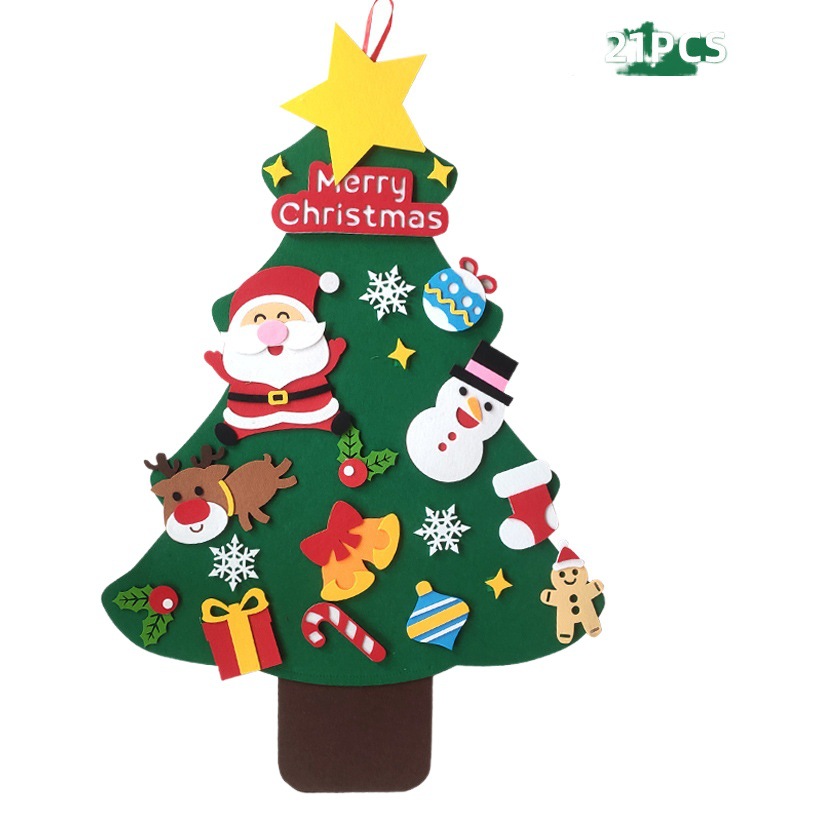 Wholesale felt Christmas tree non-woven Christmas holiday decoration children's diy toy pendant felt Christmas tree wool