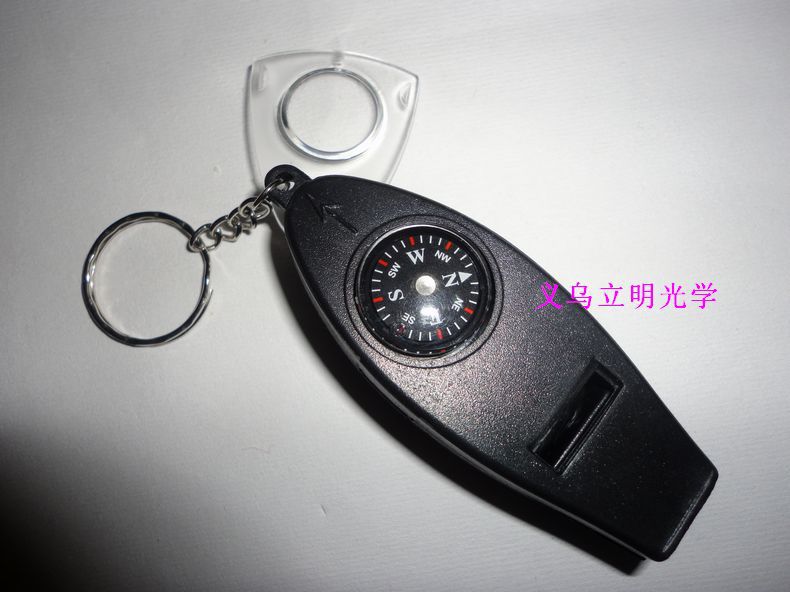 Children's Referee 4-in-1 Whistle Thermometer Whistle Plastic Magnifier Compass Outdoor Survival First Aid Kit