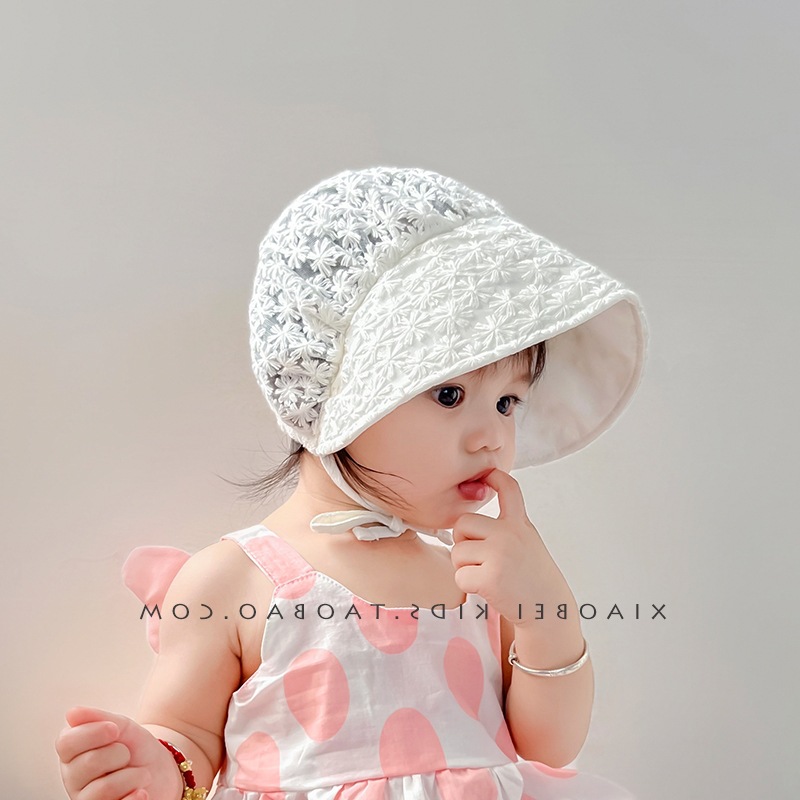Baby Sun Hat Baby Hat Summer Thin Children's Cap Newborn Princess Cap Girls' Court Cap Spring and Autumn