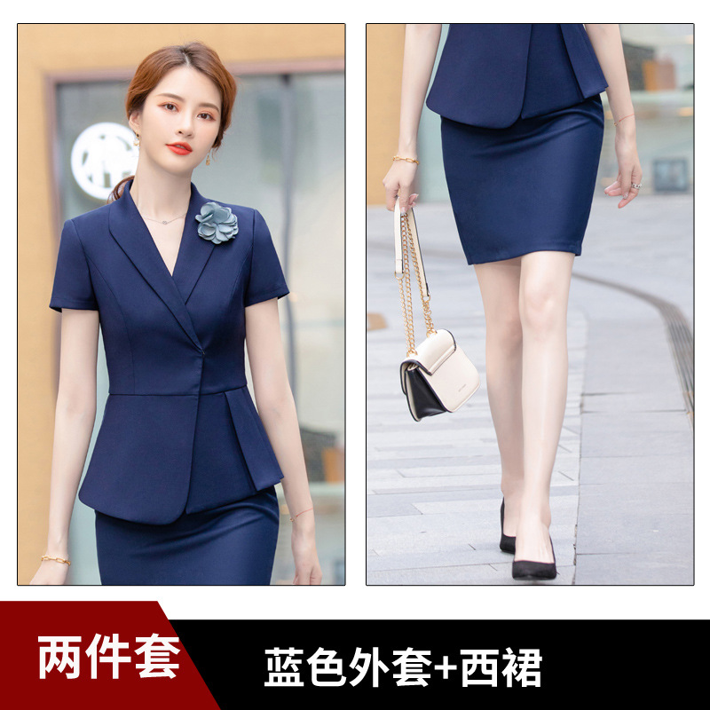 Picture of Jindian work clothes suit summer gray temperament professional suit jewelry shop work hotel front desk work clothes for women