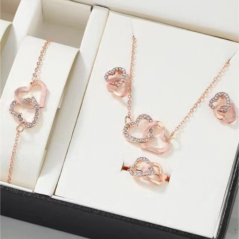 Watch Matching Accessories suit Fashion Hollow Double Love Alloy Women's Accessories suit
