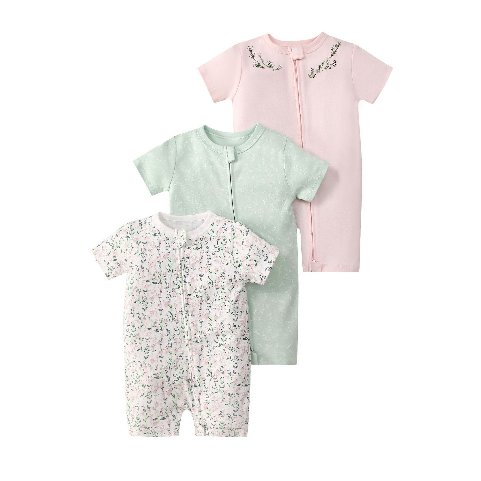 Picture of Foreign trade children's clothing summer baby jumpsuit short sleeve double zipper climbing clothing newborn baby gift box for cross-border