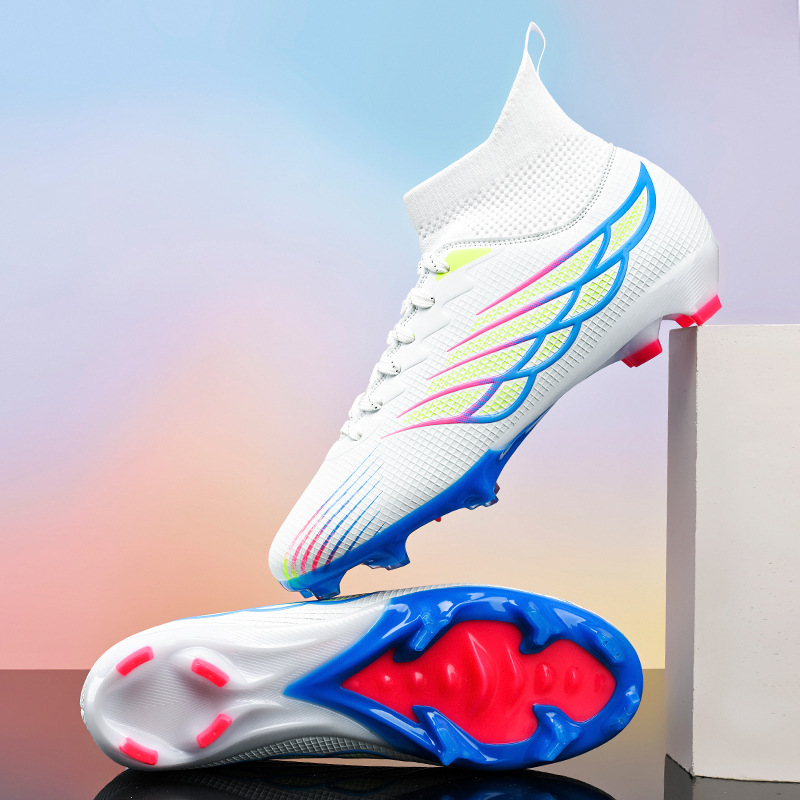 Cross-border 2025 new breathable football boots men's mandarin duck student spikes AG children's spikes Messi high-top football boots
