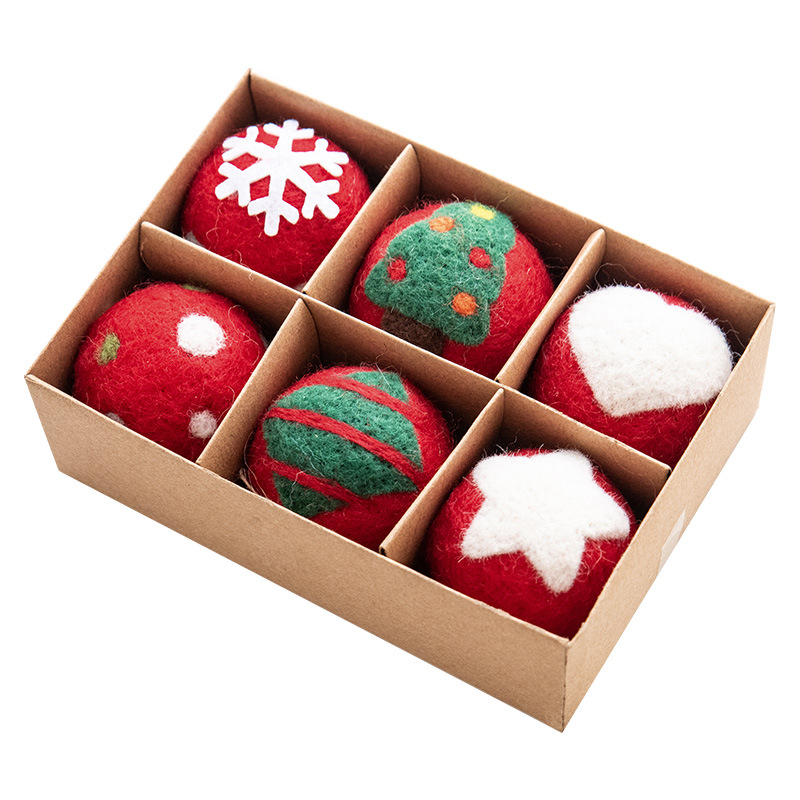 Picture of NUCHI Cross Border Christmas Decoration Wool Felt Snowflake Christmas Tree Decoration Ball Small Pendant Christmas Decoration Hanging Ornament