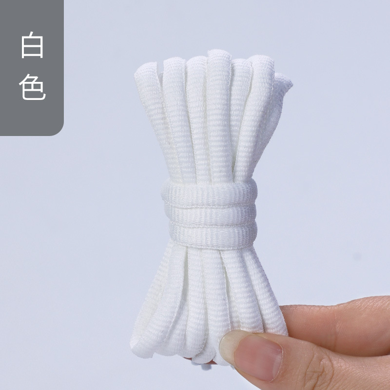 Picture of Wild elephant wholesale semicircle shoelace basketball shoes sneaker casual shoes shoelace black and white blue color oval shoelace rope