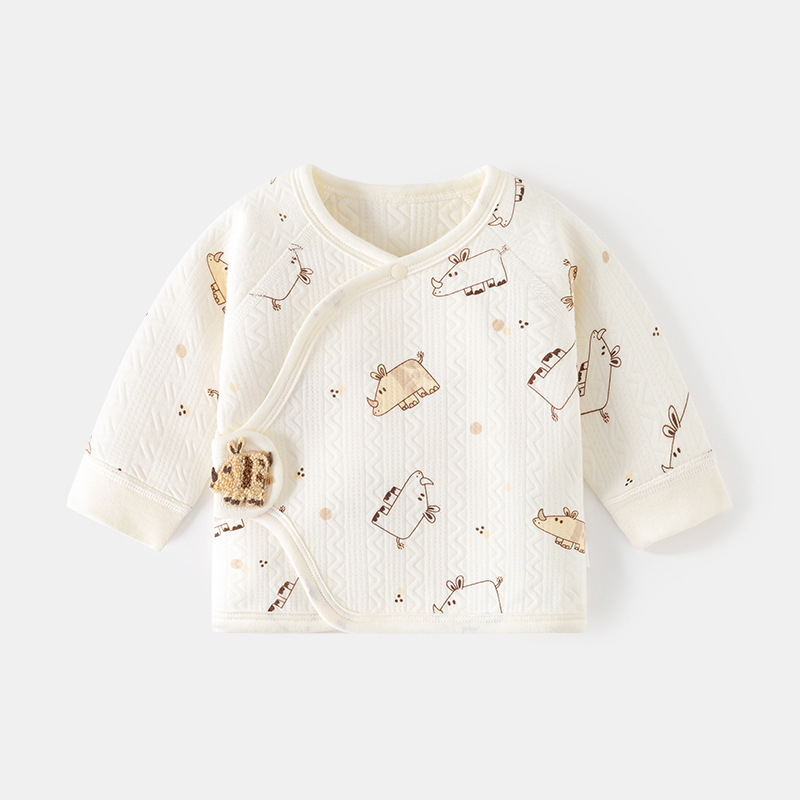 Newborn Baby Warm Half-back Baby's Inner Clothes Boneless Air Layer Cotton Thickened Monk Top
