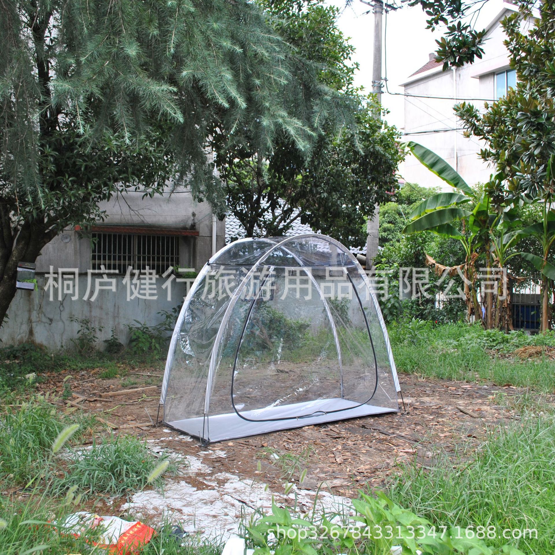 Picture of 50 foreign trade export printed logo, outdoor cycling tent, storage room tent single car shed tent