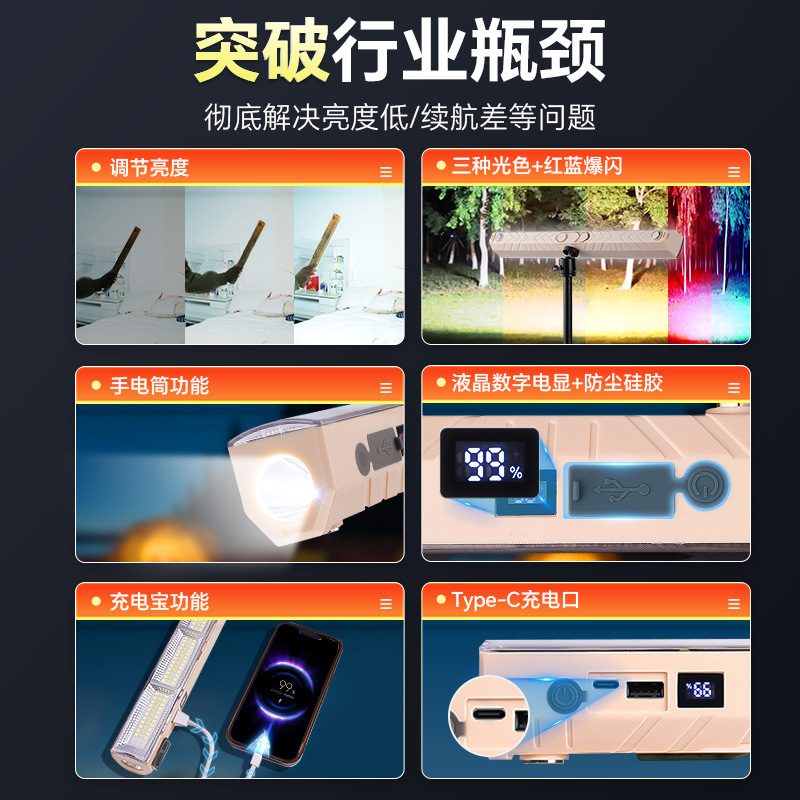 Picture of Night market stall dedicated led lights super bright outdoor lighting super long endurance camping lights emergency stall charging lights