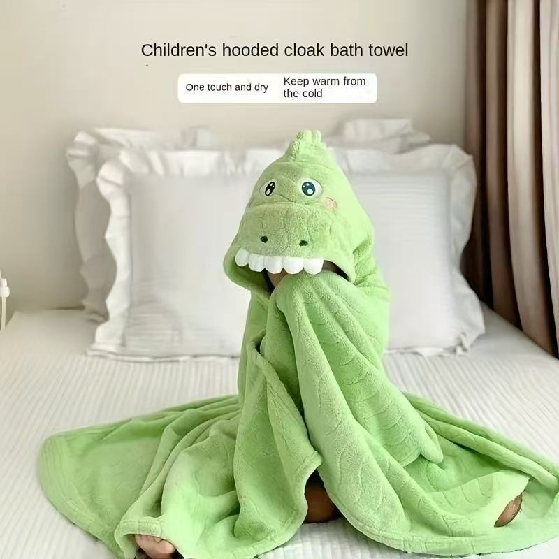 Picture of Cartoon Baby's Cloak Mother and Baby's Bag Coral Fleece Soft Bath Hooded Baby's Hold for Cross-border