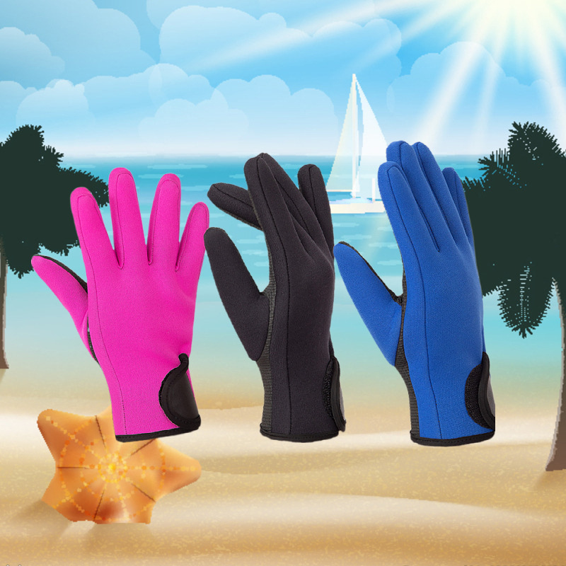 Snorkeling Swimming Gloves CR Non-slip Warm Surfing Cycling Gloves 2mm Thick Beach Diving Fishing Ski Gloves
