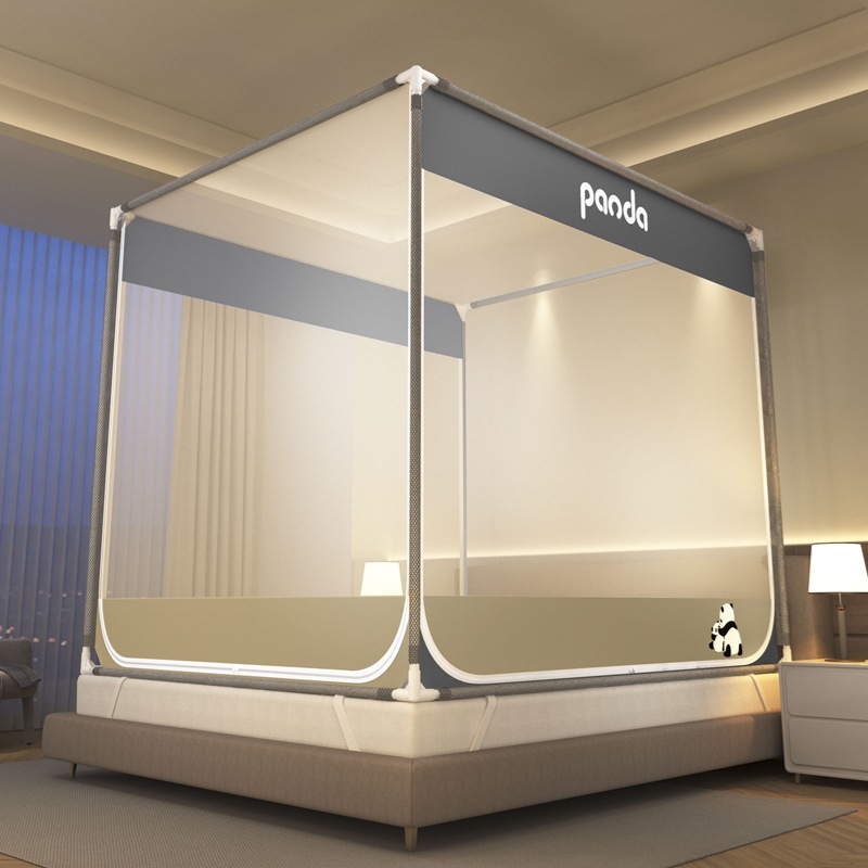 Picture of Class A Mosquito Net Household Bedroom Three-door New Bracket Tattoo Children's Anti-fall Anti-drop Bed Fully Surrounded Bottomless 1.8