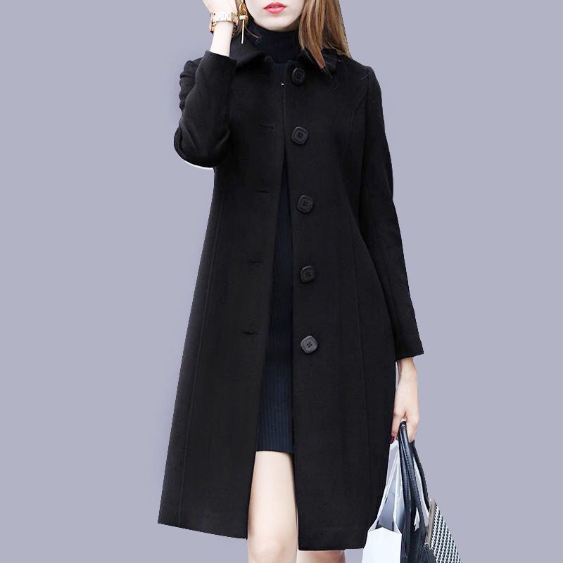 Picture of Woolen Coat Women's Mid-length British Style New Slim-fit Woolen Coat Women's Slim-fit Woolen Suit