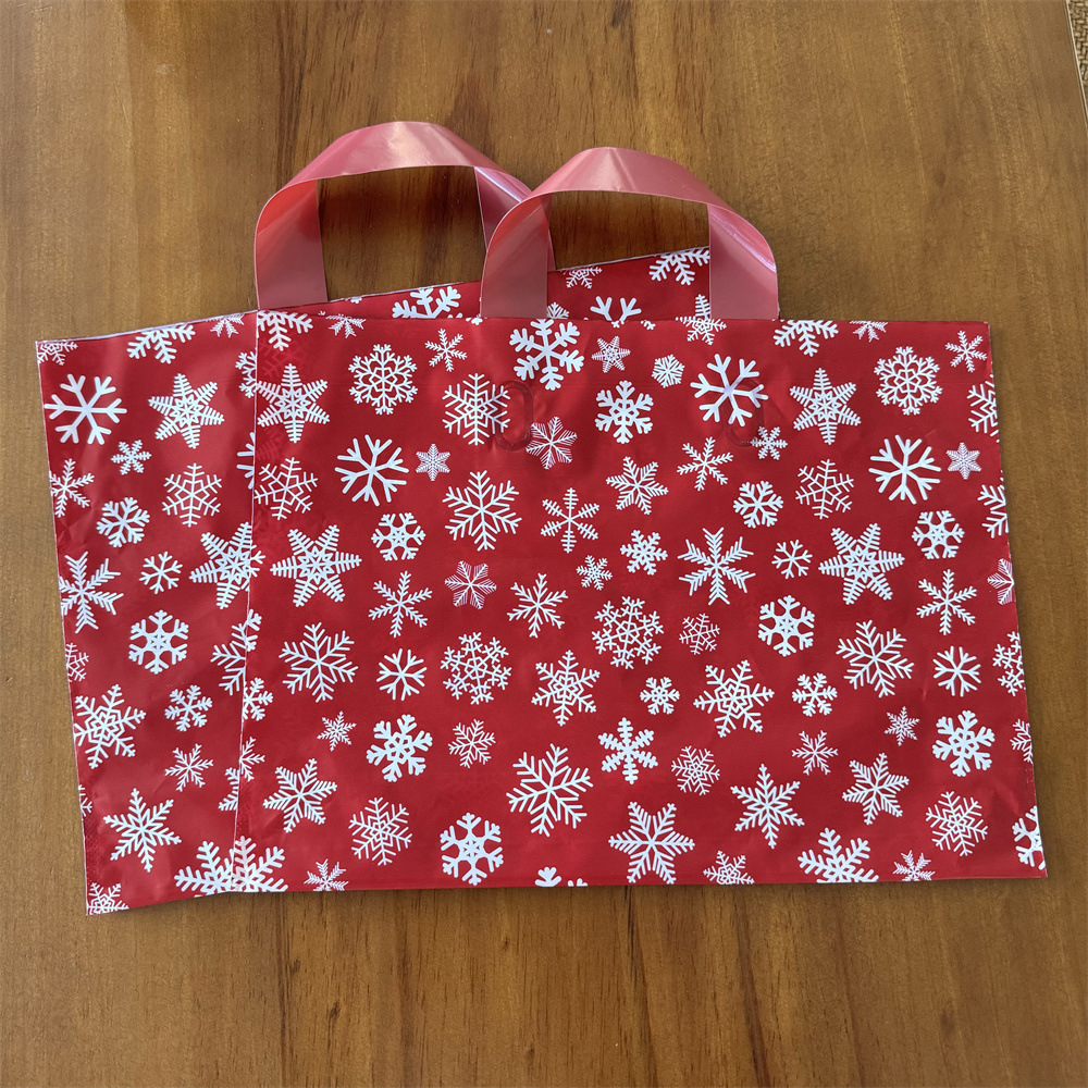 Red Christmas party clothing clothing clothing store gift plastic tote bag packaging shopping packaging wholesale