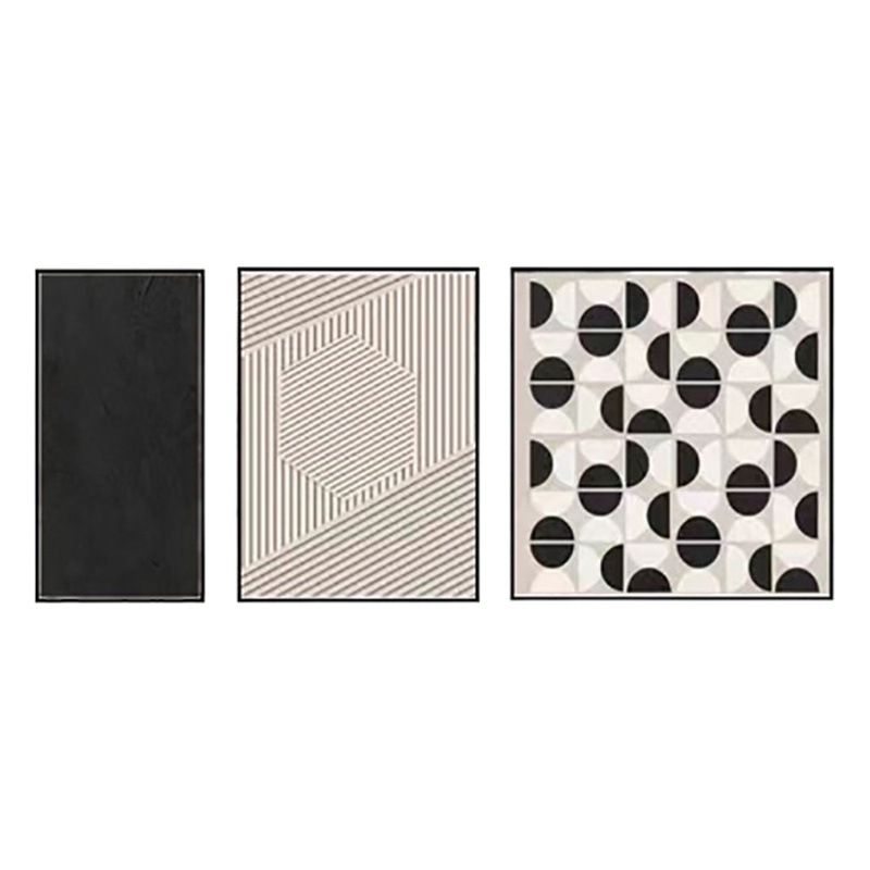 Modern Sofa Background Wall Hanging Painting Light Luxury Abstract Geometric Minimalist Texture Painting Triptych Decorative Painting Living Room