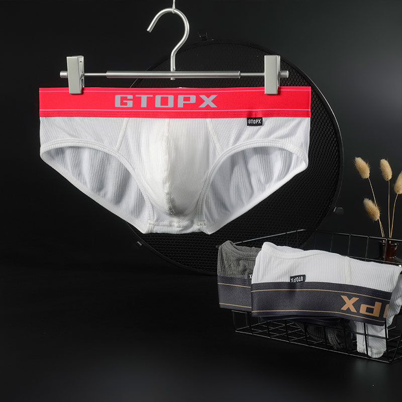 Men's Low-Waist Summer U-Convex Thin U-Convex Briefs Cross-Border Wholesale Ribbed Breathable Sweat-Absorbent Sexy Underwear