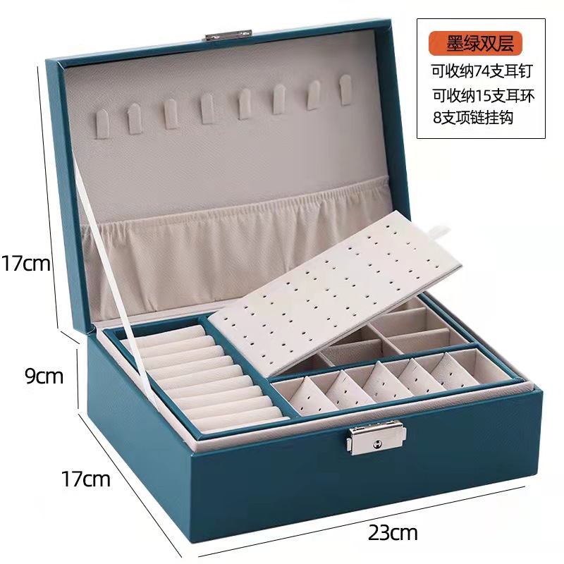 Picture of Jewelry Storage Box Pu Large Capacity Jewelry Packaging Earrings Necklace Portable Travel Jewelry Box Wholesale Zipper