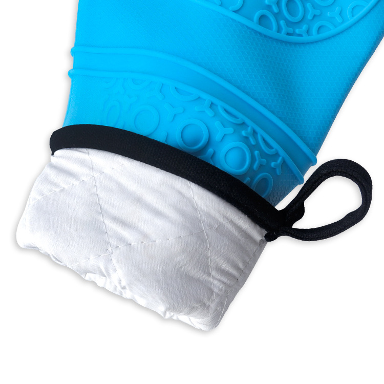 Picture of Nine Like Thickened Circle Long Cotton Silicone Cloth Gloves Microwave Oven Silicone Gloves Heat Insulation Gloves Oven Household