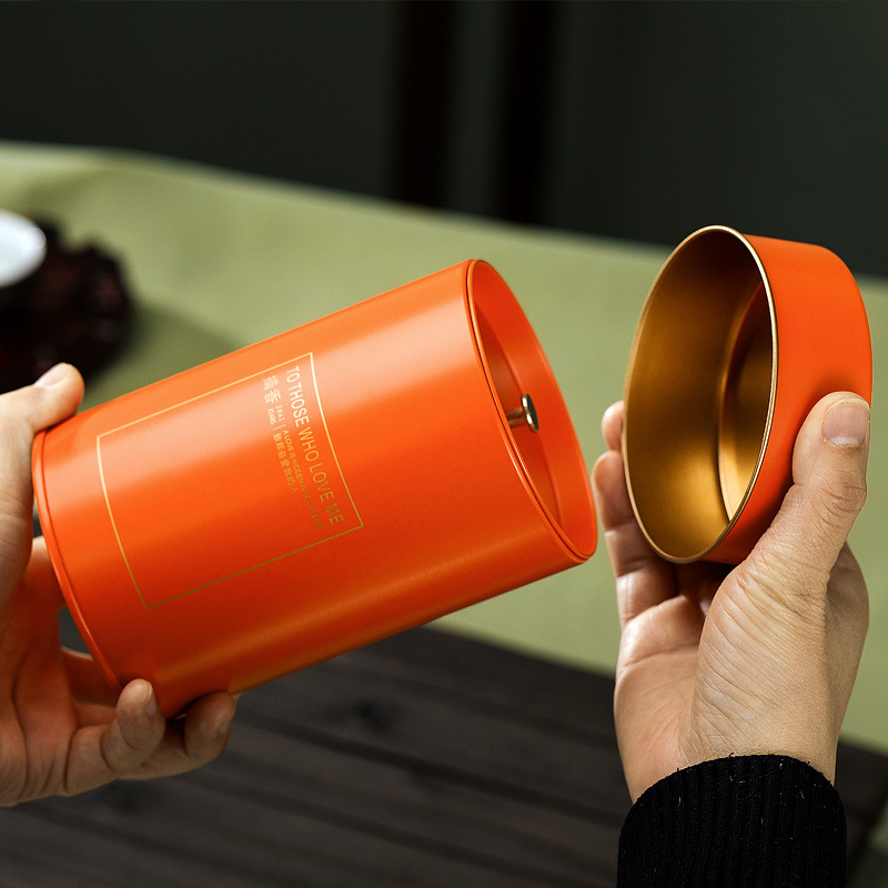 Picture of Tinplate Tea Tin Can Customized 125g Round Letter Lid Sealed Taiwan Can Green Tea Dahongpao Tea Can