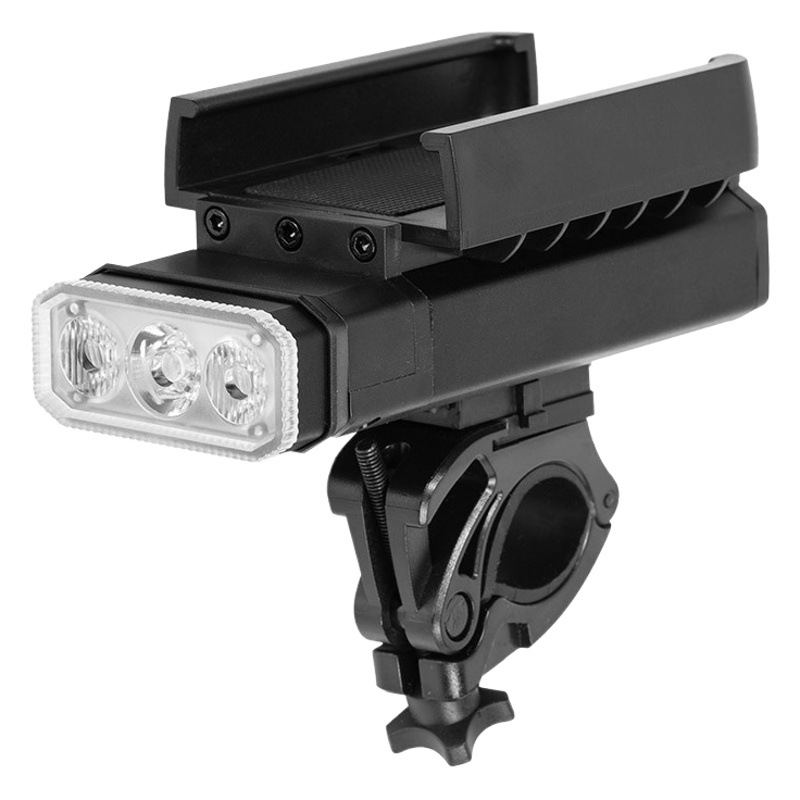 Three T6 Cycling Light Rechargeable Outdoor Multi-Function with Mobile Phone Holder Bicycle Headlight Flashlight