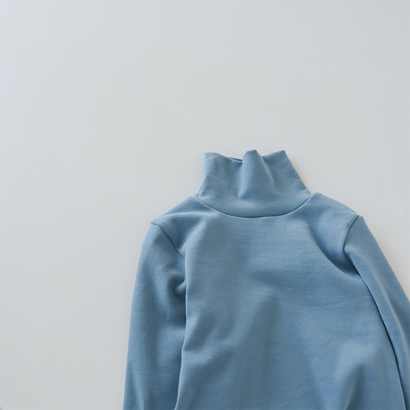 Picture of Children's High Collar Bottoming Shirt Autumn and Winter Pure Cotton White Girls' Bottoming Clothes Boys' Inner Top Girls' Autumn Clothes
