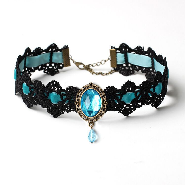 Picture of European and American Cross-Border Best-Selling Necklace Gothic Retro Punk Choker Lace Necklace Braided Choker Clavicle Chain for Women