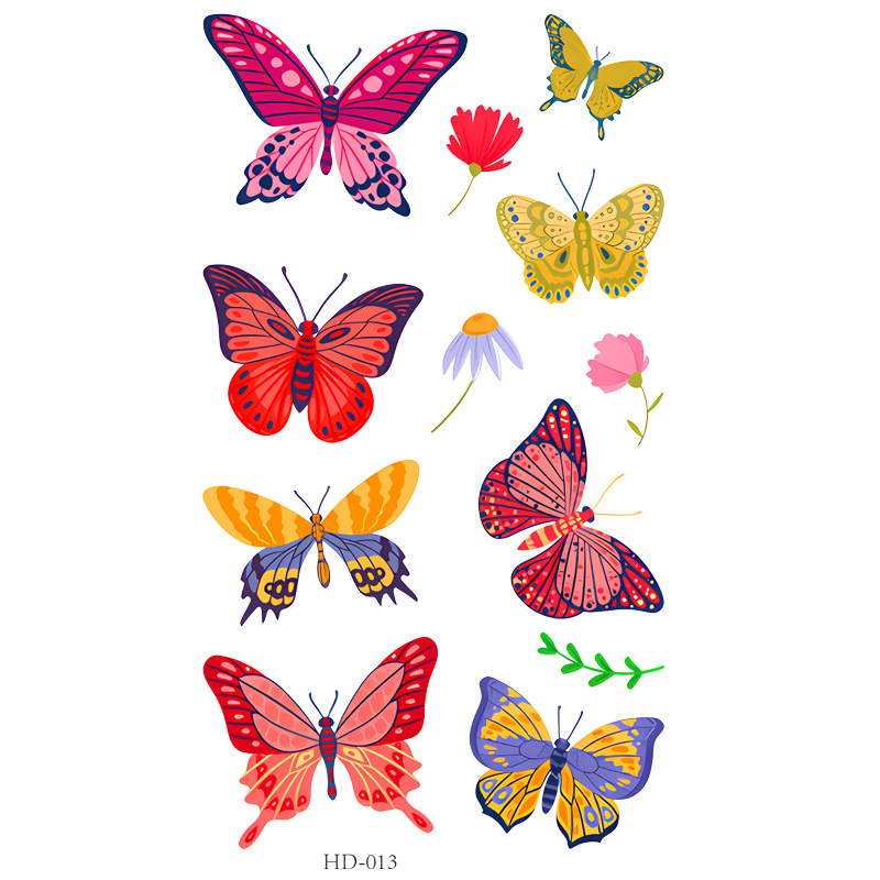 Picture of New Cross-border Cute Color Butterfly Tattoo Sticker Waterproof Small Fresh Children's Children's Six One Princess Face Sticker Color Sticker