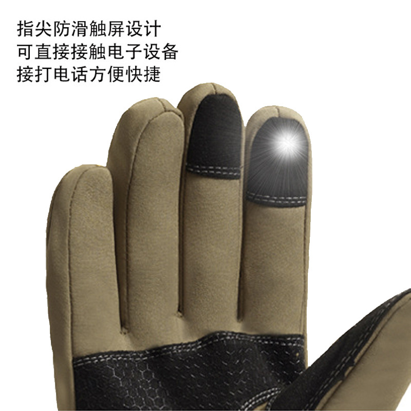 Picture of Outdoor Sports Warm Non-Slip Waterproof Touch Screen Tactical Camouflage Mountaineering Training Fleece-Lined Autumn and Winter Ski Gloves for Men and Women