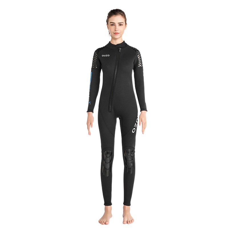 New 3mm diving suit women's long-sleeved one-piece diving suit surfing suit thickened warm snorkeling jellyfish suit swimsuit