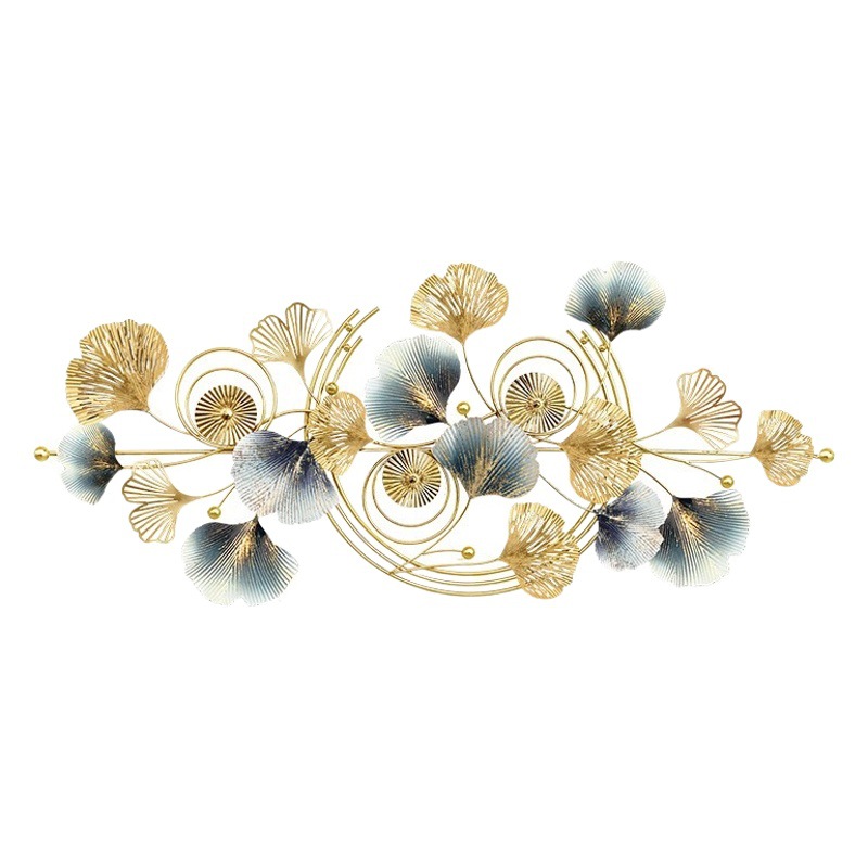 Disassembly and Shipment New Chinese-style Iron Ginkgo Leaf Wall Hanging Cross-border Wall Background Decoration Stereo Sofa Light Luxury Pendant