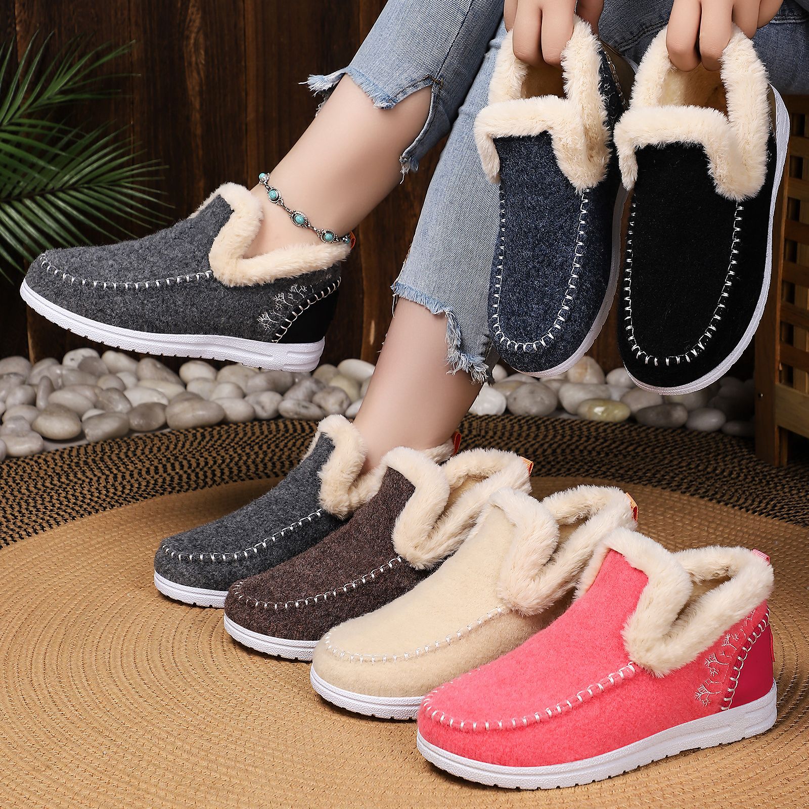Picture of Cotton Shoes for Women, Cross-Border Large Size Snow Boots, Velvet Thickened Cotton Boots, Fashionable and Versatile Women's Boots, Cold-Proof and Warm Cotton Boots