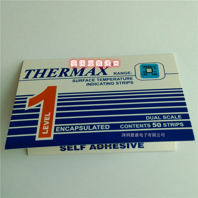Original imported single grid 143 degrees temperature measuring paper temperature color changing paper British TMC thermal test paper