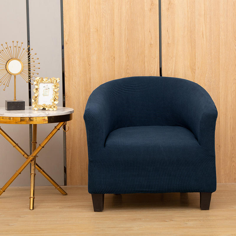 Picture of Corn fleece semicircle sofa chair cover thickened conjoined elastic dining chair cover anti-fouling stool cover chair cover