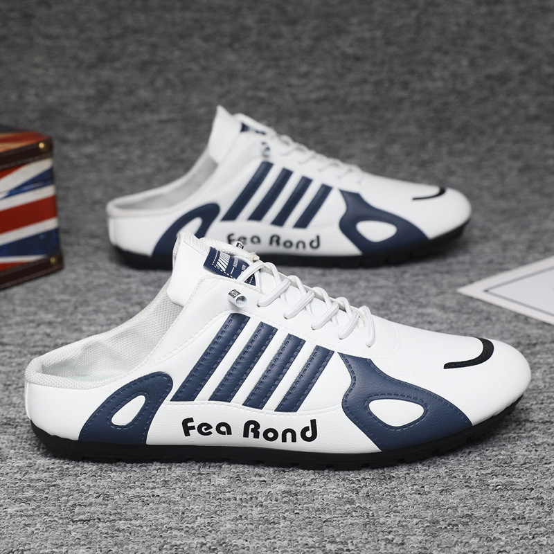 Cross-Border Men's Shoes 2025 Summer Forrest Gump Shoes Trendyy Casual Breathable Lazy Driving Non-Slip Heelless Half-Panel Shoes