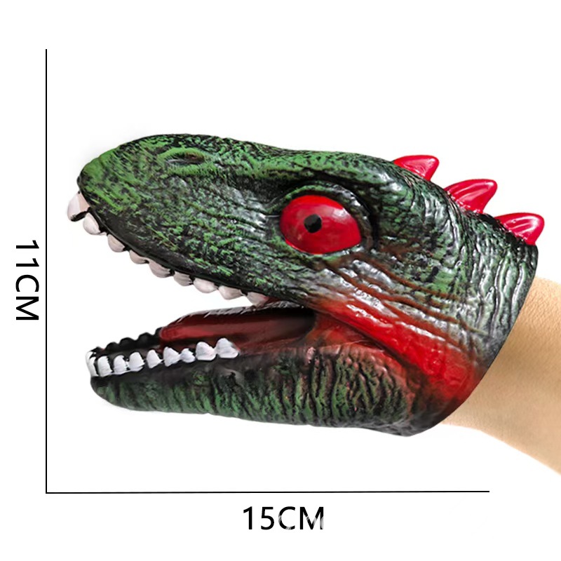 Picture of Dinosaur Hand Doll Gloves Soft Glue Tyrannosaurus Rex Triceratops Shark Simulation Animal Model Stall Shark Arm Toy Cross Border