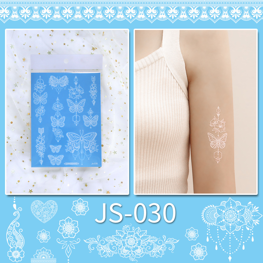 Picture of New Cross-border Source White Tattoo Sticker Personalized Face Sticker Henna Hand-painted Sticker Collarbone Sticker Disposable Tattoo