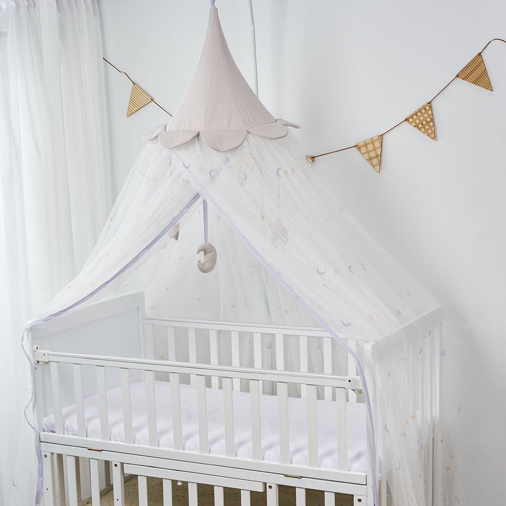 Picture of Universal Crib Mosquito Net Children's Bracket Mosquito Net Palace Luxury Floor Standing Mosquito Net Encrypted Baby Baby Mosquito Net