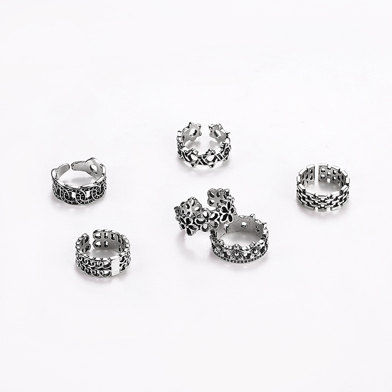 Picture of 2023 European and American cross-border new beach turtle ring retro hollow petal opening adjustable foot ring female wholesale