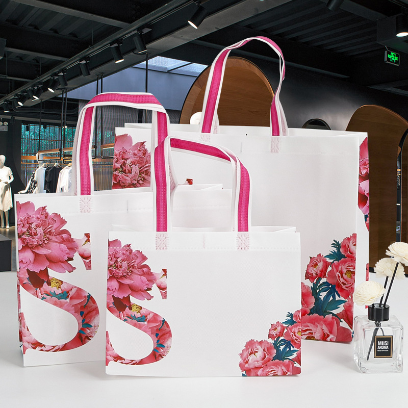 Factory wholesale coated non-woven bag three-dimensional bag advertising bag portable shopping bag gift bag high-end elegant