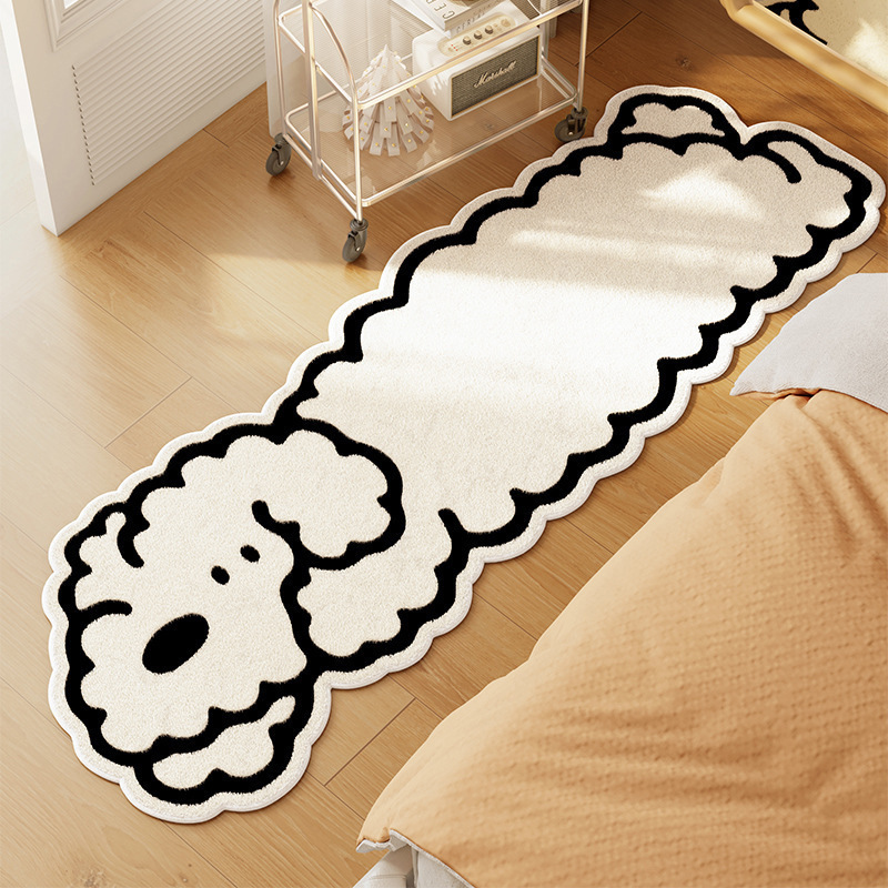 Picture of Cute Cartoon Cat Cashmere Carpet Ins Princess Bedroom Bedside Blanket Cushioned Cat Sense Balcony Bay Window Mat for Hair