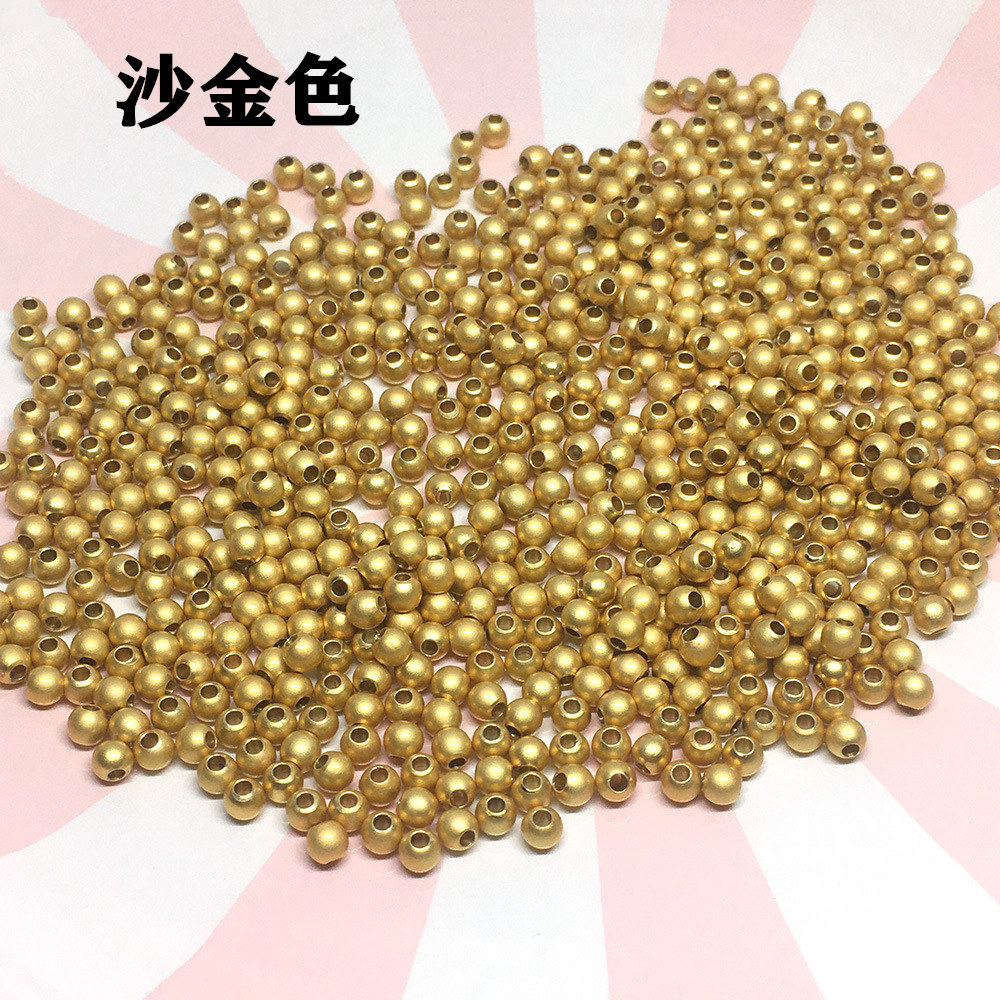 Picture of Color preserving 14k gold beaded smooth solid copper beads bracelet accessories diy hand necklace beaded material small gold beads