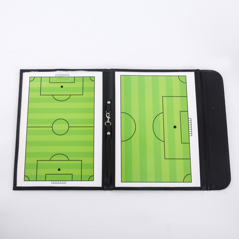 Picture of Three-fold football tactical board color folding coach Board leather teaching board magnetic teaching board with pen long-term supply