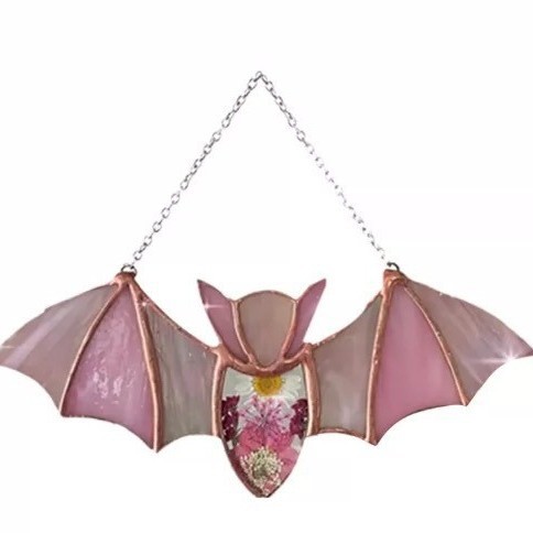 Picture of Halloween Decoration Hanging Acrylic Bat Window Wall Pendant Halloween Home Decoration Colorful Bat