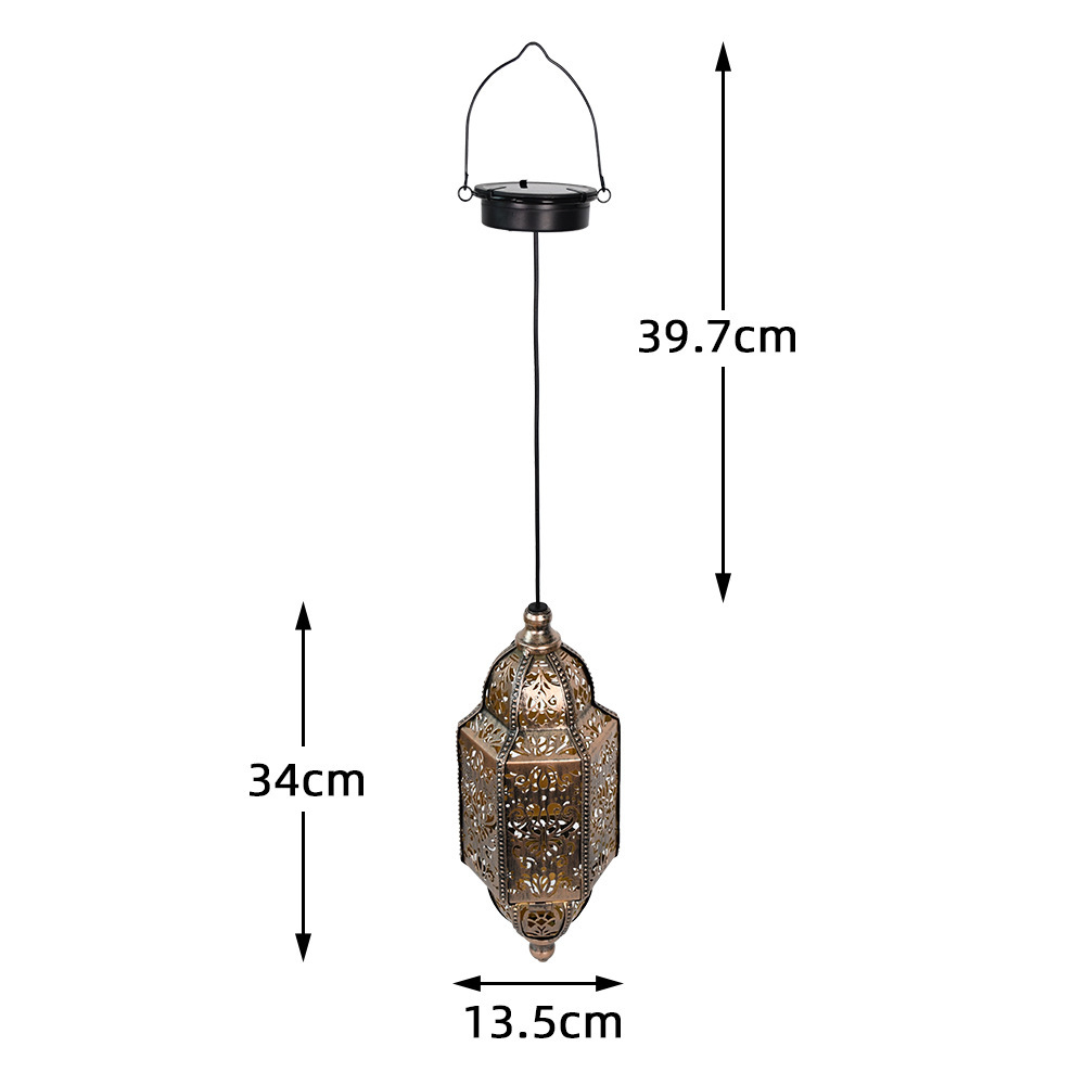 Picture of Cross-border European Iron Lanterns, Solar Lights, Moroccan Hanging Tree Chandeliers, Decorative Atmosphere, Garden Garden Lights, Outdoor